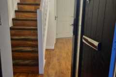 High Gloss 12mm Laminate  on steps with Carpet